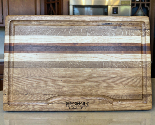 White Oak with Walnut, White Ash & Cherry Accents Board