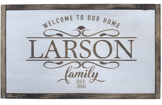 Family Name Laser Engraved Sign