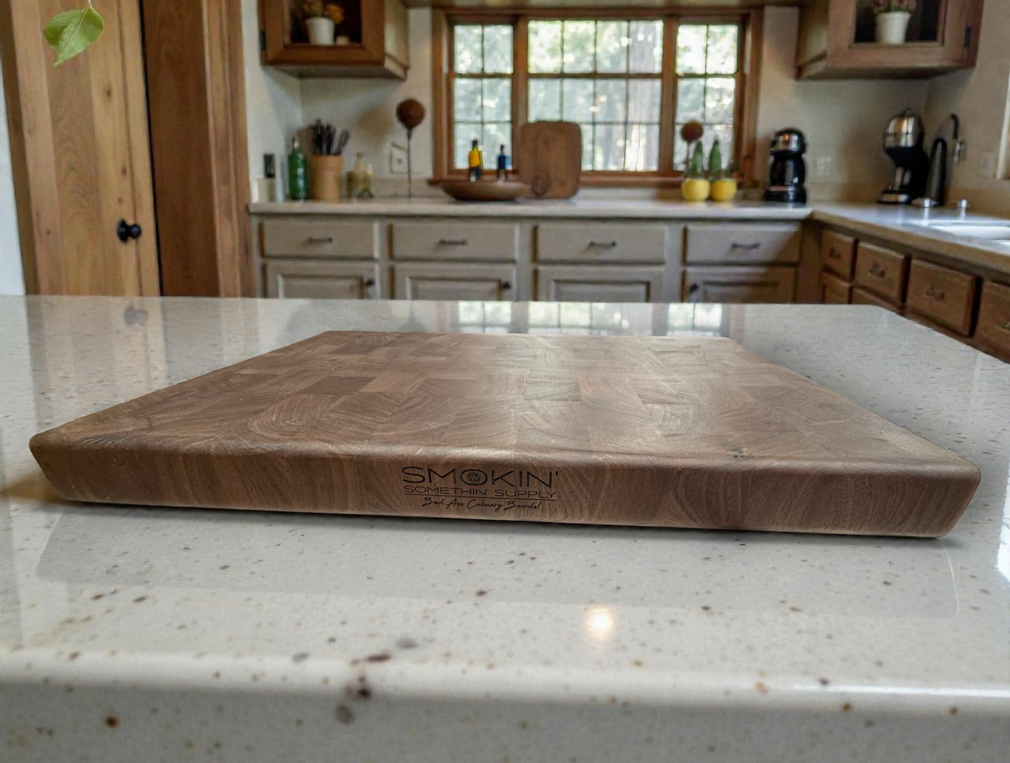 Walnut Checker Pattern End Grain Board - Smokin' Somethin' Supply