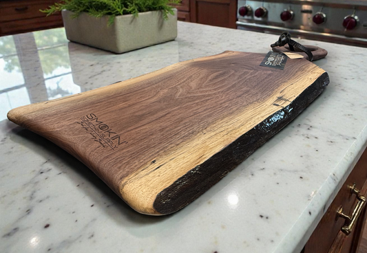 Walnut Live Edge Charcuterie Board (#2) - Smokin' Somethin' Supply