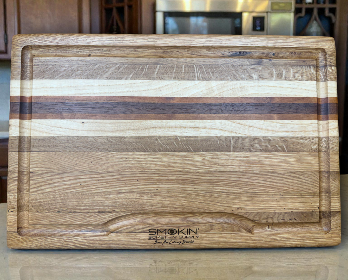 White Oak with Walnut, White Ash & Cherry Accents Board