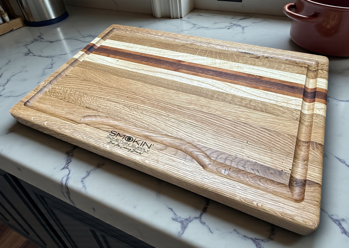 White Oak with Walnut, White Ash & Cherry Accents Board