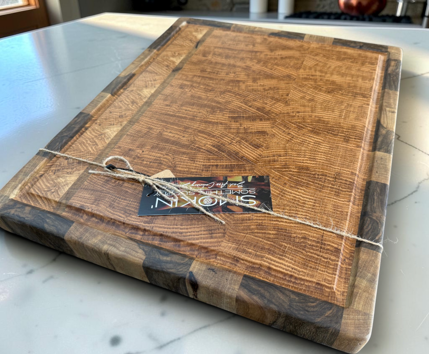 White Oak/ Black Limba Border End Grain Block
