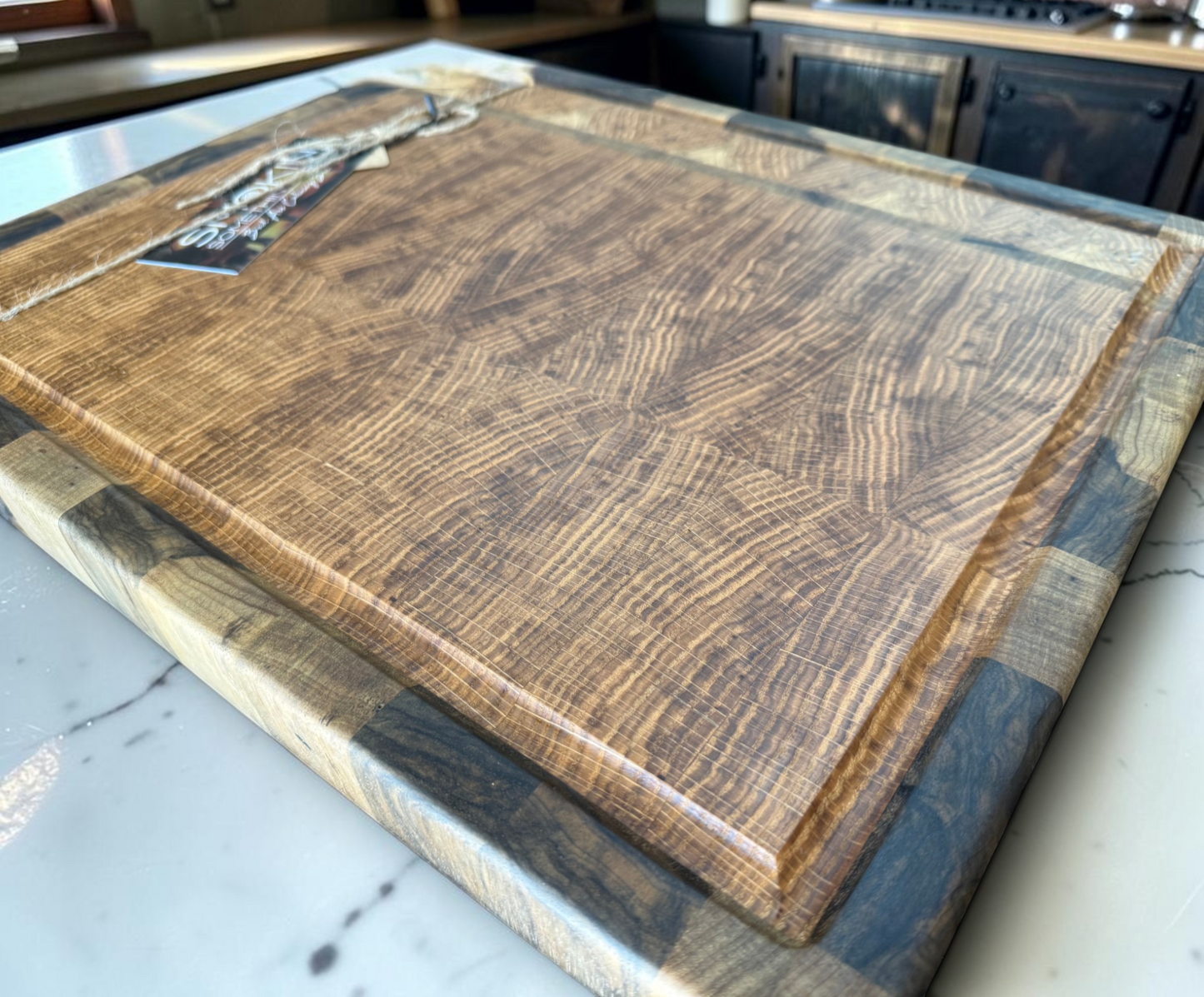 White Oak/ Black Limba Border End Grain Block