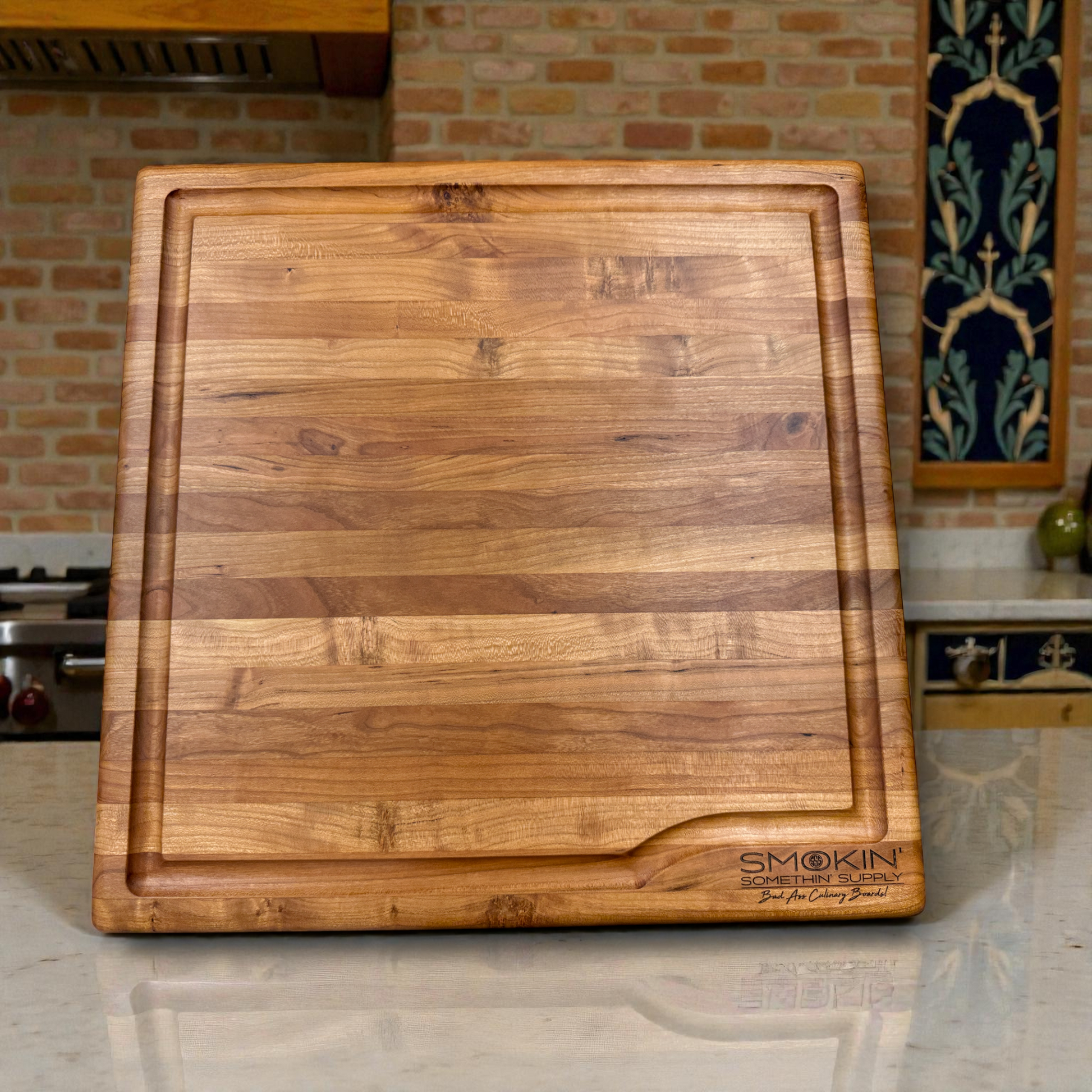 Large Cherry, Walnut or Maple Edge Grain Block - Smokin' Somethin' Supply