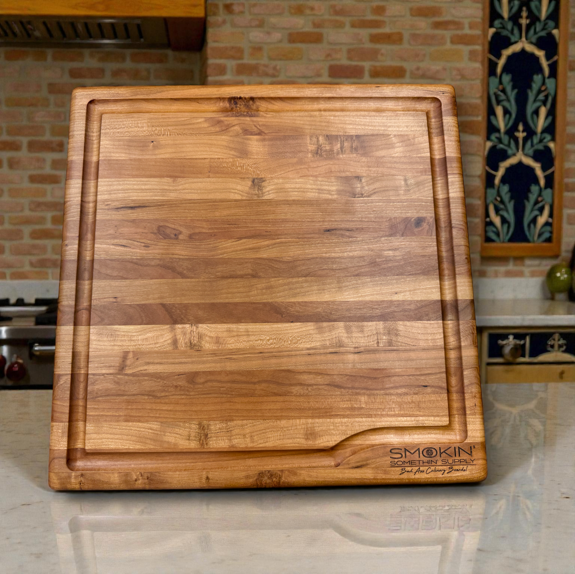 Large Cherry, Walnut or Maple Edge Grain Block - Smokin' Somethin' Supply